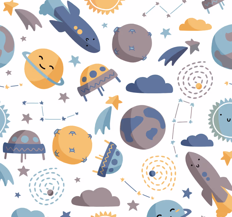 Papier peint chambre bébé thème spatial - TenStickers