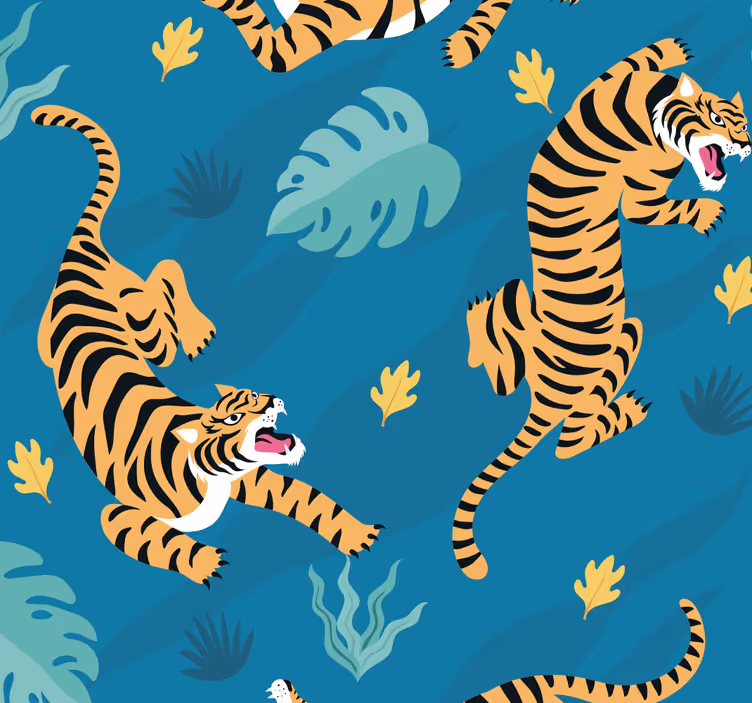 Papier peint salle à manger tigres - TenStickers