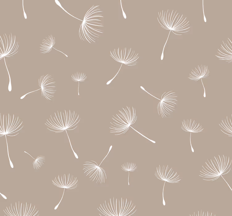 Papier peint illustration de pissenlits blancs - TenStickers