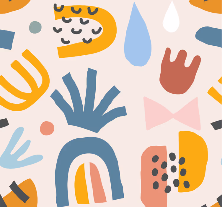 Papier peint abstrait motifs bohèmes - TenStickers