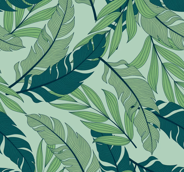Papier peint pour salon feuilles tropicales - TenStickers