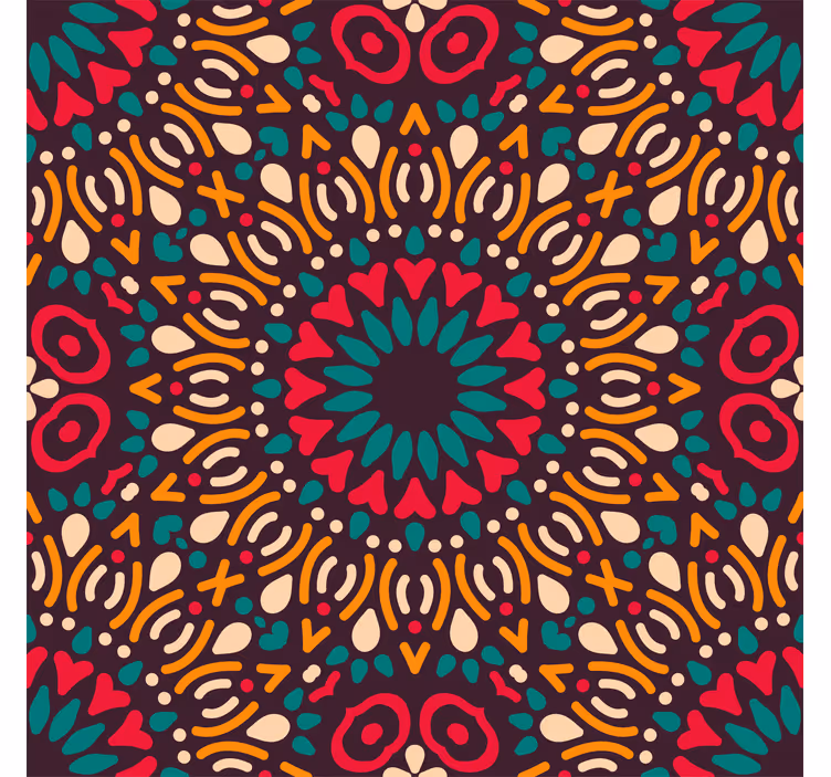 Papier peint décoratif mandala coloré - TenStickers