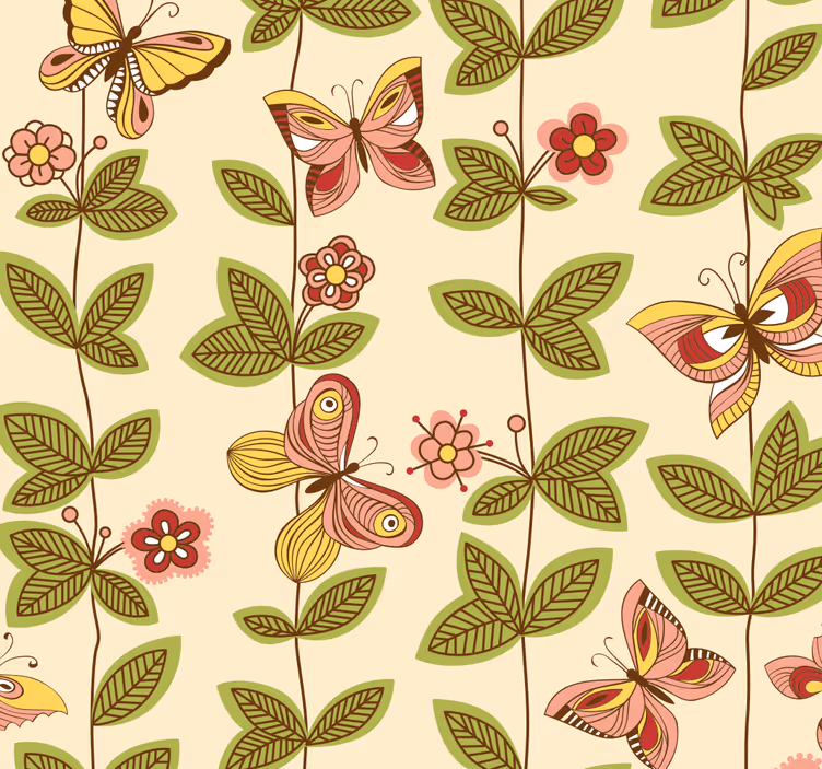 Papier peint chambre nature papillons - TenStickers