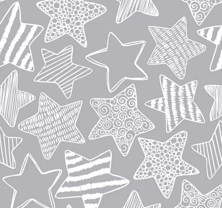 Papier peint étoiles blanches - TenStickers