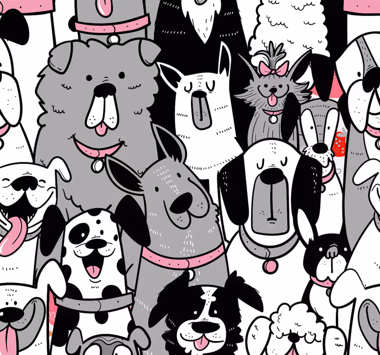 Papier peint chambre enfant chiens - TenStickers