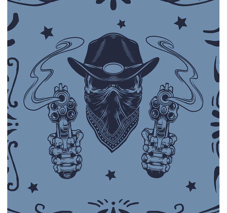 Papier peint ville cow-boy avec des pistolets - TenStickers