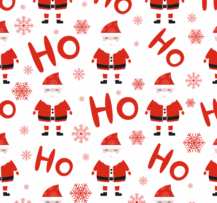Père noël et papier peint  hohoho - TenStickers