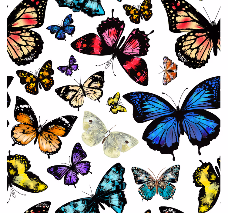 Papier peint papillons motif coloré volant - TenStickers