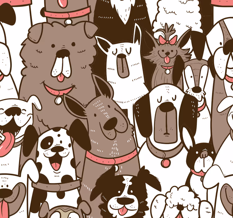 Papier peint chiens visages heureux - TenStickers