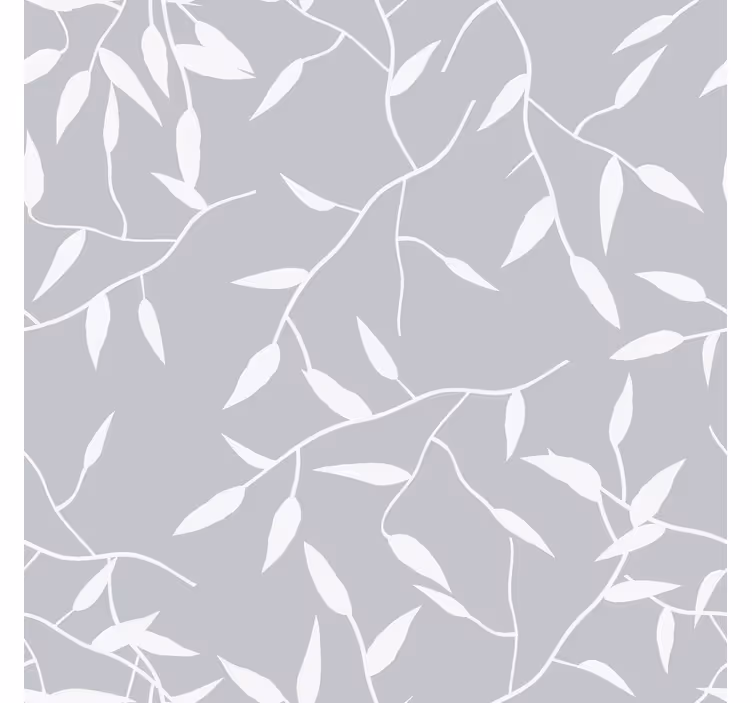 Papier peint feuillage motif gris élégant - TenStickers