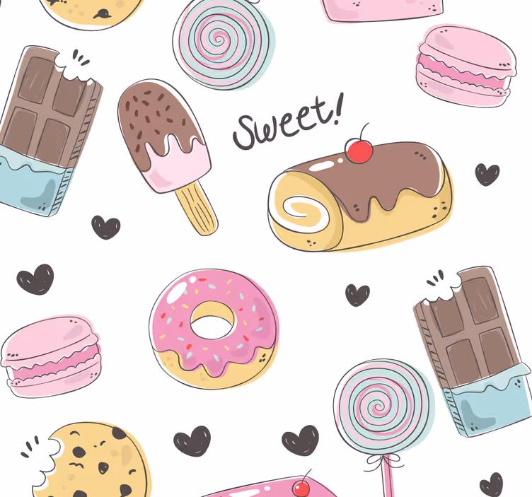 Papier peint cuisine délicieux desserts - TenStickers