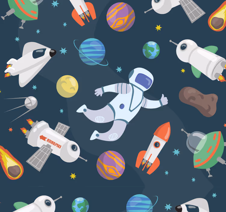 Papier peint enfant Espace de dessin animé - TenStickers