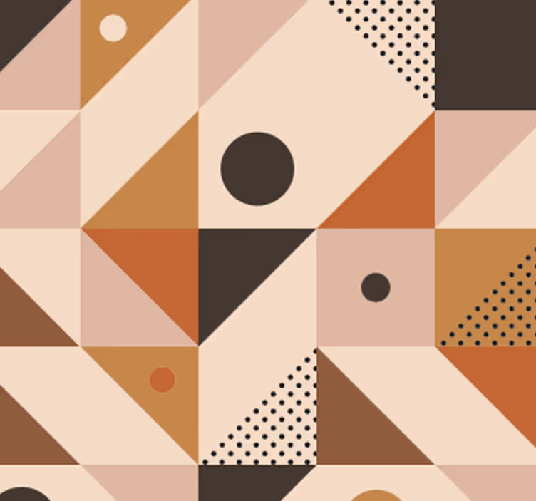 Papier peint géométrique patchwork brun - TenStickers