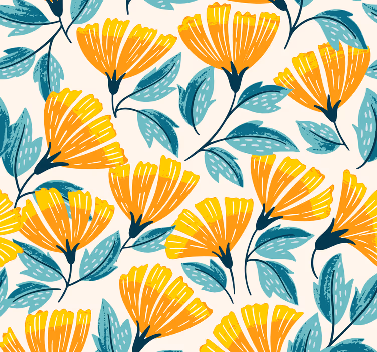 Papier peint salon motif floral de ginkgo - TenStickers