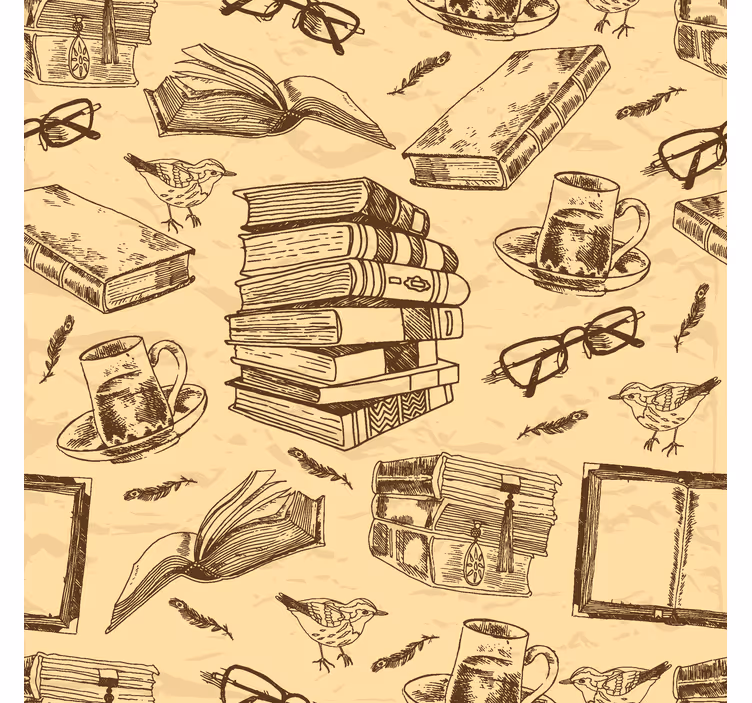 Papier peint art croquis littéraires - TenStickers