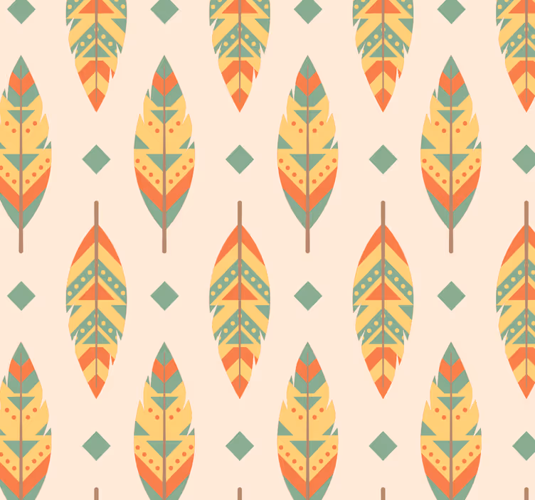 Papier peint salon motif de feuille moderne - TenStickers