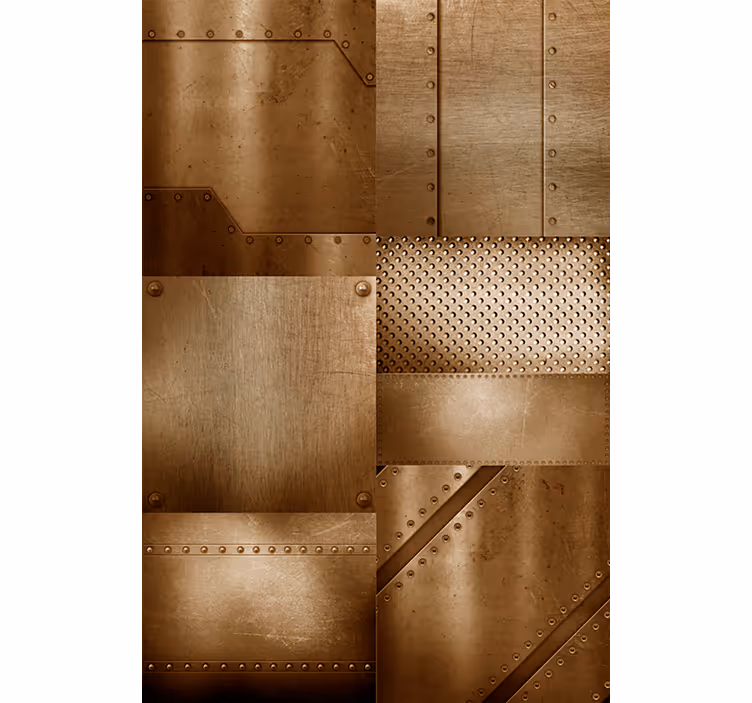 Papier peint industriel panneaux de texture métallique - TenStickers