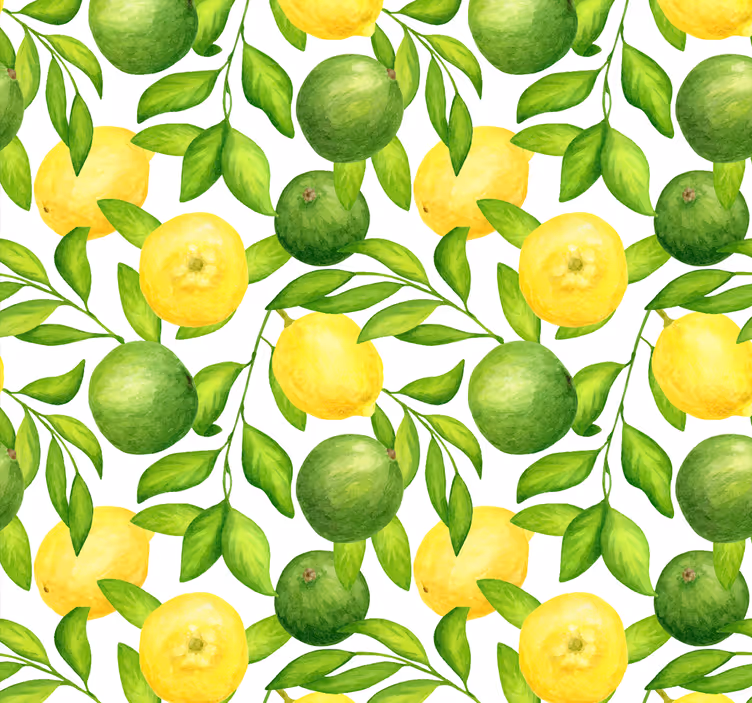 Papier peint cuisine motif d'agrumes - TenStickers