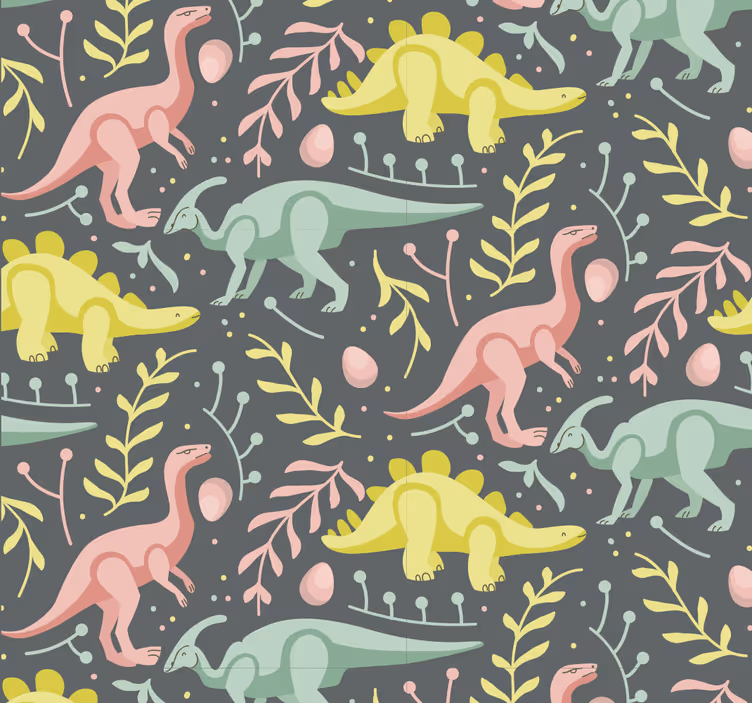 papier peint dinosaures jeu de dessin animé de dinosaure - TenStickers