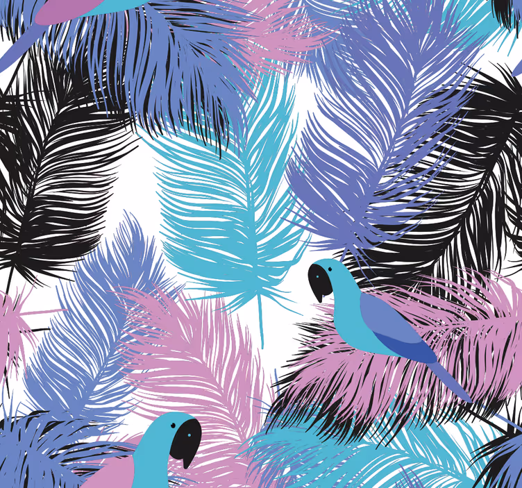 Papier peint perroquet paradis des perroquets tropicaux - TenStickers