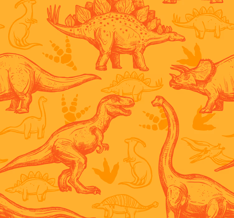 papier peint dinosaures dessin animé de dinosaure - TenStickers