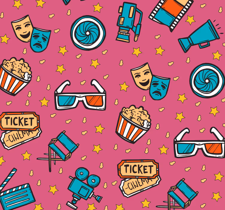 Soirée cinéma - fond d'écran fille enfants - TenStickers