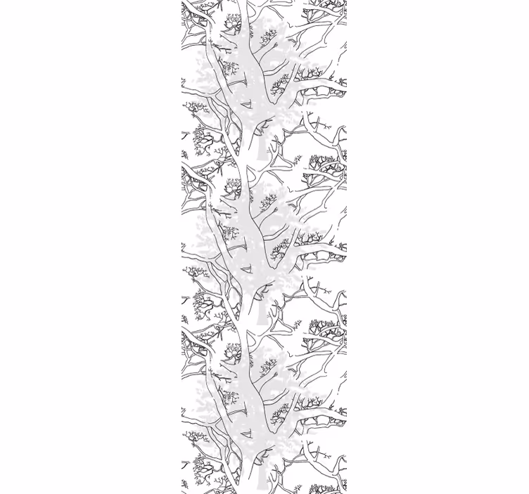 Papier peint gris dessins d'arbres  - TenStickers