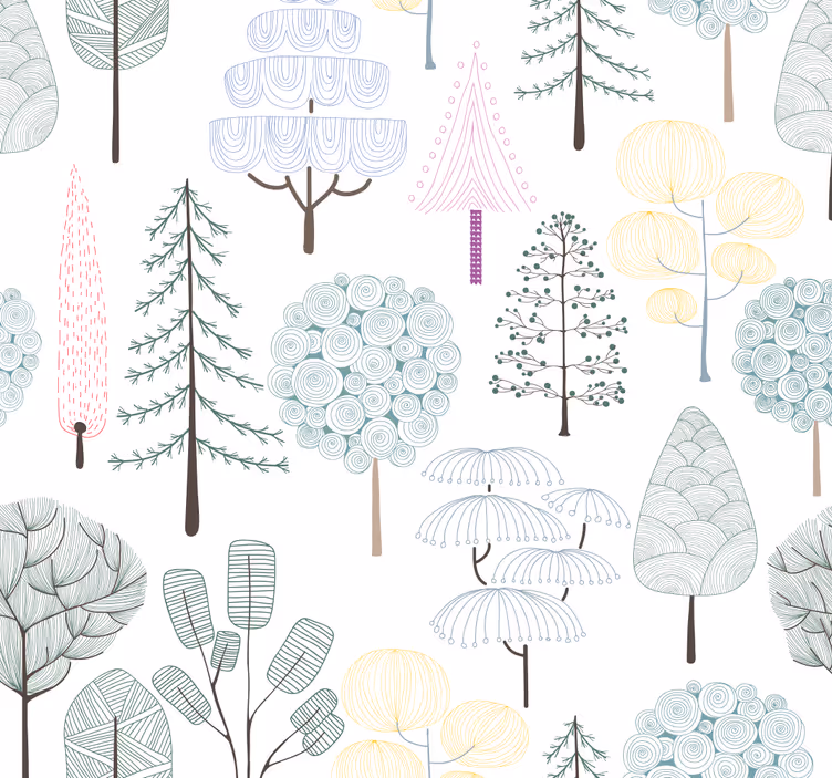 Papier peint nature Mignons petits arbres - TenStickers