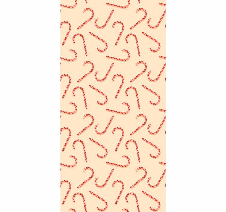 Papier peint Noël tourbillons de canne à sucre - TenStickers