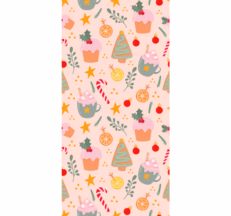 Papier peint Noël motif de vacances festives - TenStickers