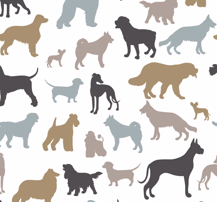 Papier peint chambre races de chiens - TenStickers