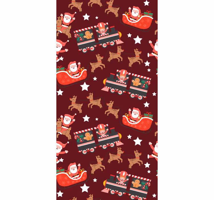 Papier peint noël traîneau de noël festif - TenStickers