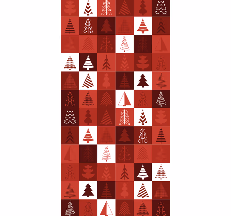 Papier peint Noël modèles d'arbres festifs - TenStickers
