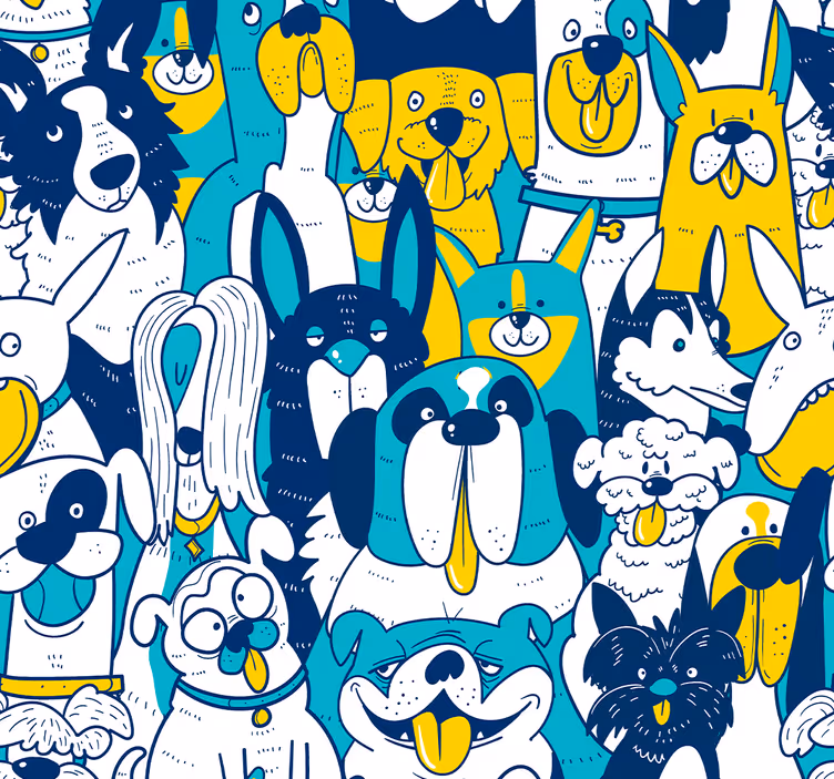 Papier peint chiens motif - TenStickers