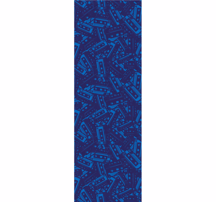 Papier peint bleu motif alphanumérique - TenStickers
