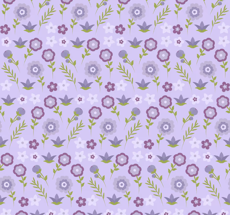 Papier peint fleur Fleurs violettes simples - TenStickers