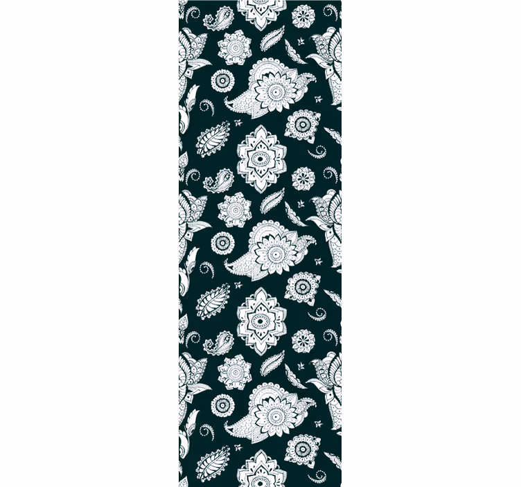 Papier peint cuisine motif de carreaux floraux - TenStickers