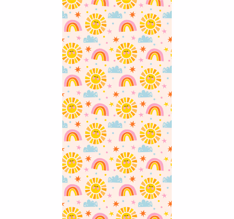 Papier peint chambre bébé arcs-en-ciel de soleil - TenStickers