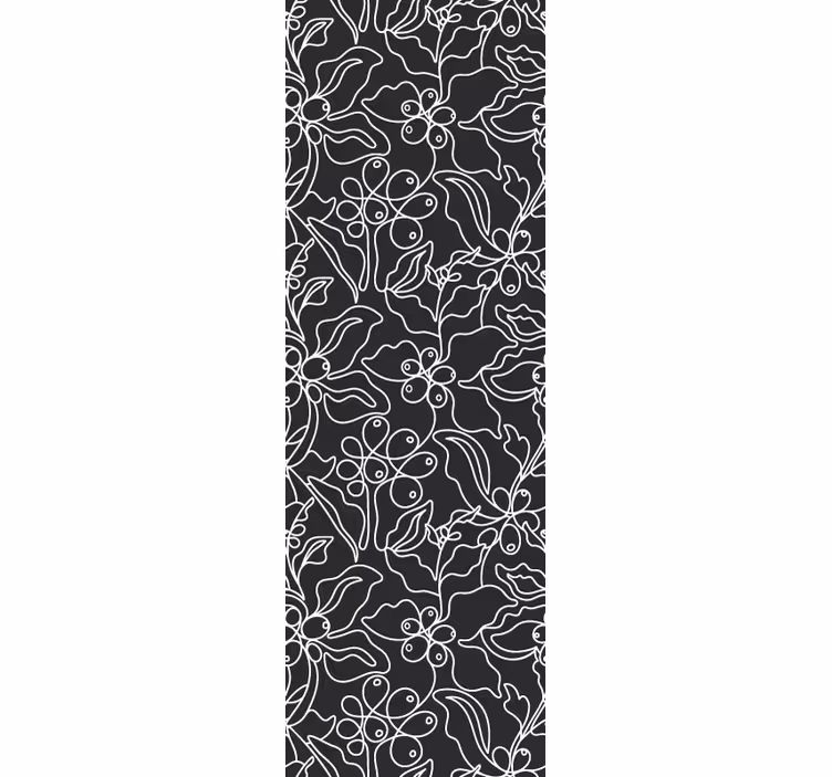 Papier peint feuillage contour floral - TenStickers