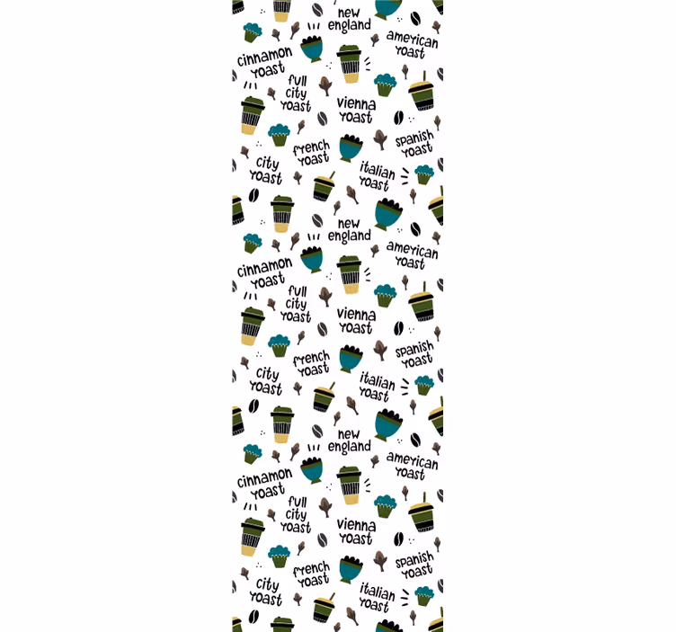 Papier peint cuisine modèle de torréfaction de café - TenStickers