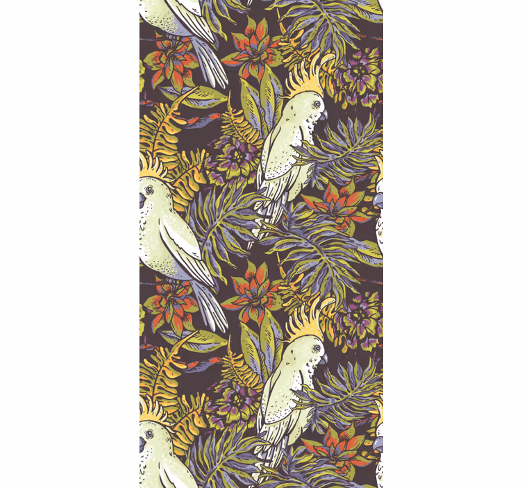 Papier peint oiseaux motif perroquet tropical - TenStickers