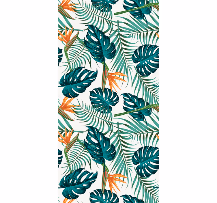 Papier peint feuillage imprimé de feuilles tropicales - TenStickers