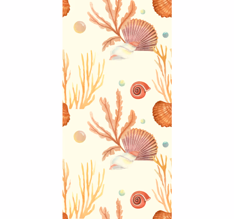 Papier peint nature motif de coquillage - TenStickers