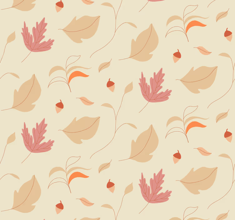 Papier peint feuilles d'automne orangées - TenStickers