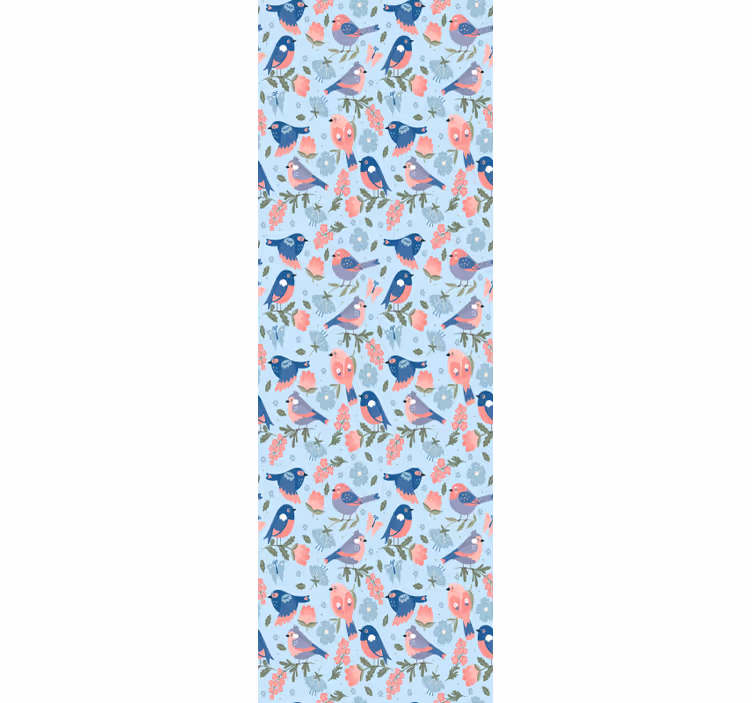 Papier peint oiseaux motif floral oiseaux - TenStickers