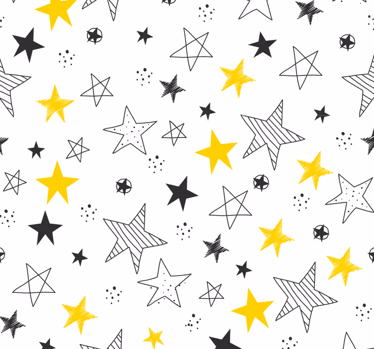 Papier peint étoiles dessinées - TenStickers