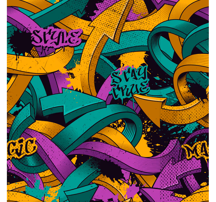 Papier peint chambre flèches de graffiti réalistes - TenStickers