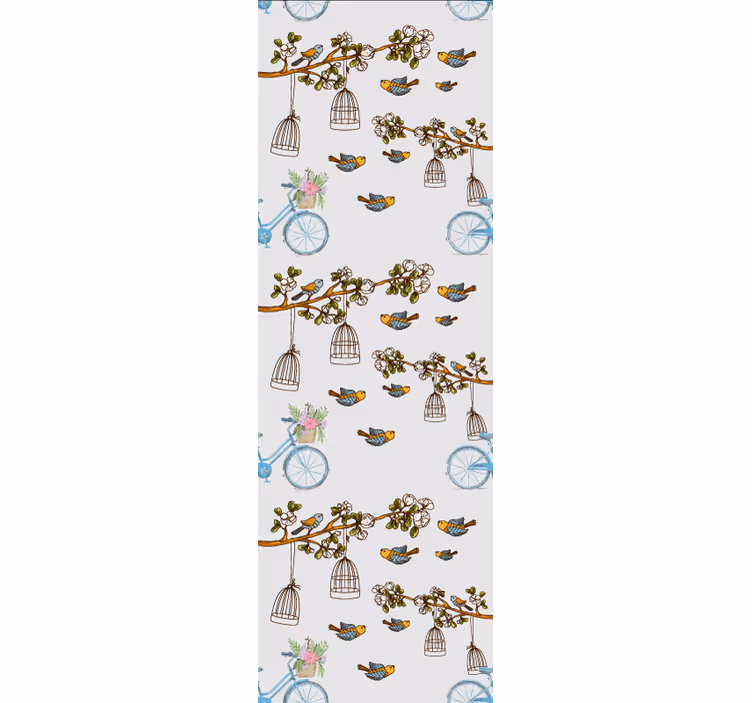 Papier peint oiseaux conception d'oiseau de vélo - TenStickers
