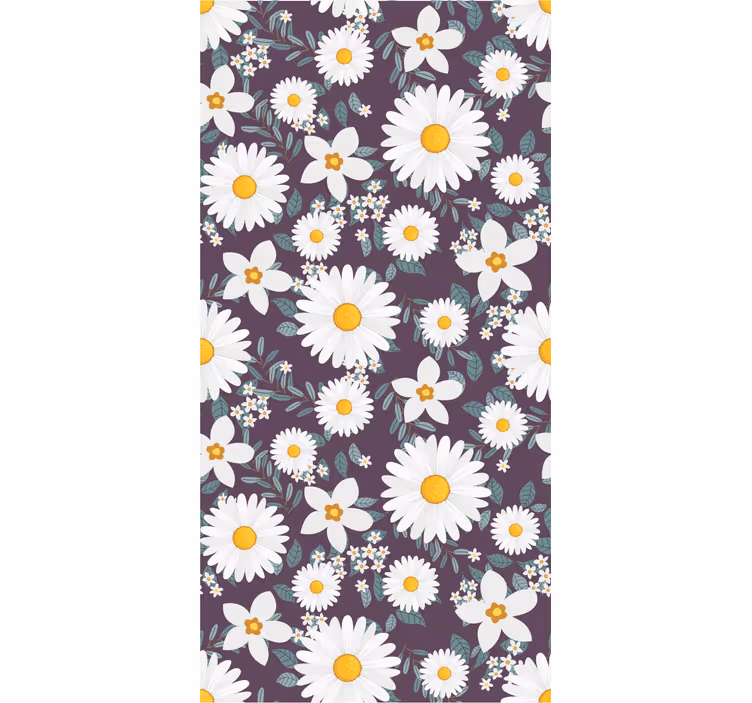 Papier peint floral illustration florale de marguerite - TenStickers