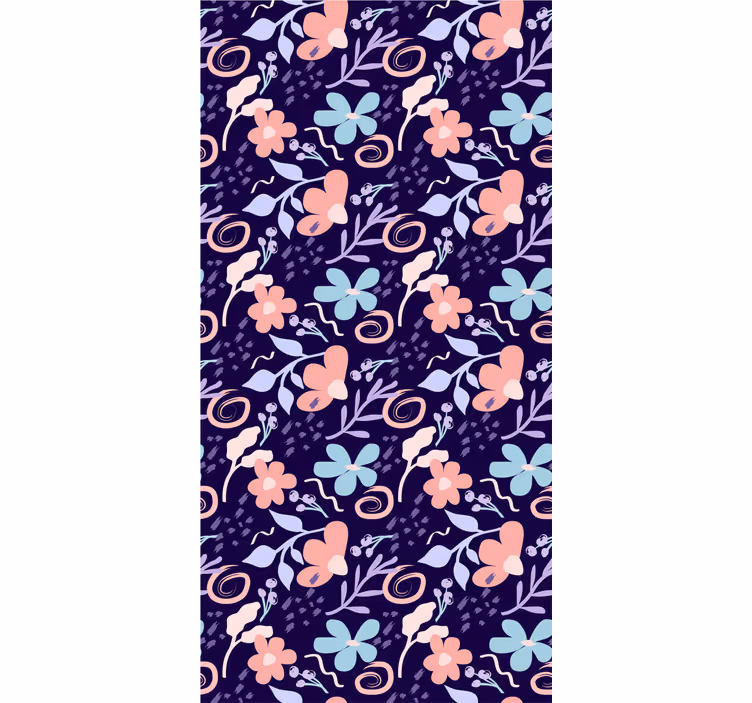 Papier peint floral motif fleuri violet - TenStickers
